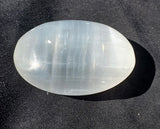 Bone worry Stone/ Clear & Orange Selenite palm stone- Healing   clearance   wisdom   peace   remove worry   remove anxiety   helps depressive thoughts and energy /obstacle breaker/ Protection