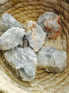 Calcite large stone(rough) calm emotions and offers mental and etheric protection.