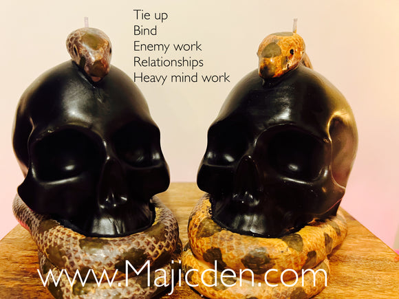 Black snake candle- Bind lovers/ work narcissistic minds / also can be used to deal with enemies who have over powered you and you need to bring them down:powerful