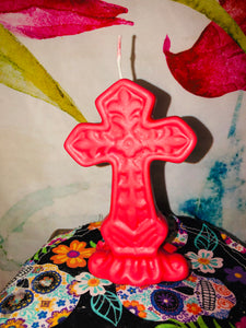 Fierywall cross candle 5” Fixed protection candle/ cross candle fixed blessed and prayed over for your personal protection