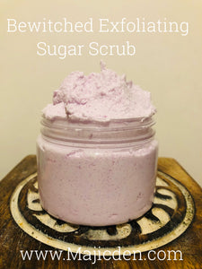 Bewitched Exfoliating Foaming Sugar scrubs- Give your body a Majical experience during bath time, handmade sugar scrub to wash in all your sweetest desires