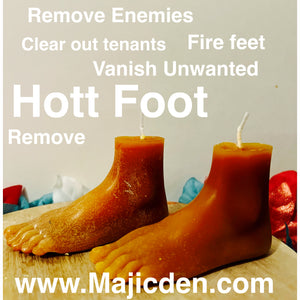 Hott Foot Candle- ✨Feet candles created to run your enemies/ ex lovers/ co workers /remove nasty neighbors/ send off unpaying tenants / keep heat under them/ vanish/ banish/ get rid or practically anyone in the way