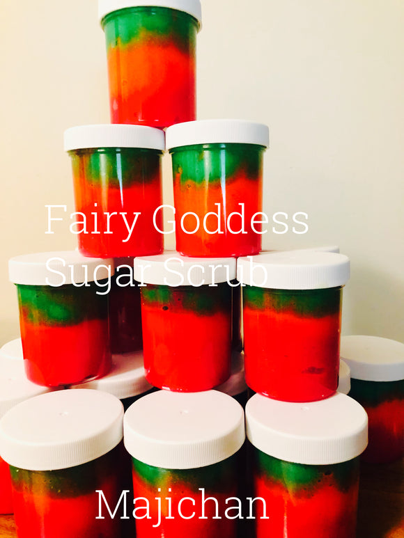 🧚‍♀️Fairy Goddess Majical Sugar Scrub- Enchanted Majical mystical sweet scrub to exchange you powerful energy -4oz Jar with free wooden scoop