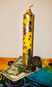 New year Jumbo candle 9”-HUGE-Prosperous start to new beginnings Luck abundance love blessings Happiness Success( candle will be inscribed : dressed with oils and herbs and prayed over ) - Majicden