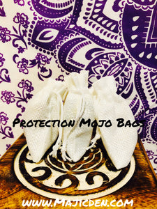 Protection mojo bags - Triple action strength bag - protect shield remove negativity and evil witches and nasty spells