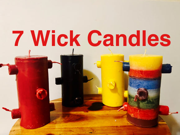 ✨✨7 wick Spiritual Candle-Heavy Rituals- Prosperity / success/ blockbuster / hex breakers/ destruction/ breakup / love ritual/ fast luck - use these candle to create quick changes