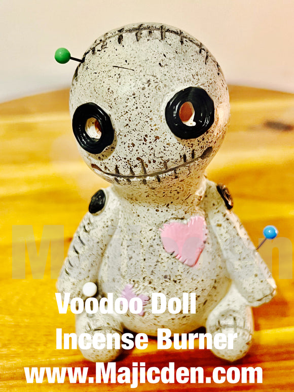 Voodoo doll incense burner with free bag of incense cones  - altars/ ritual/ spells - keep your doll active in all your rootwork-comes with Incense to  activate