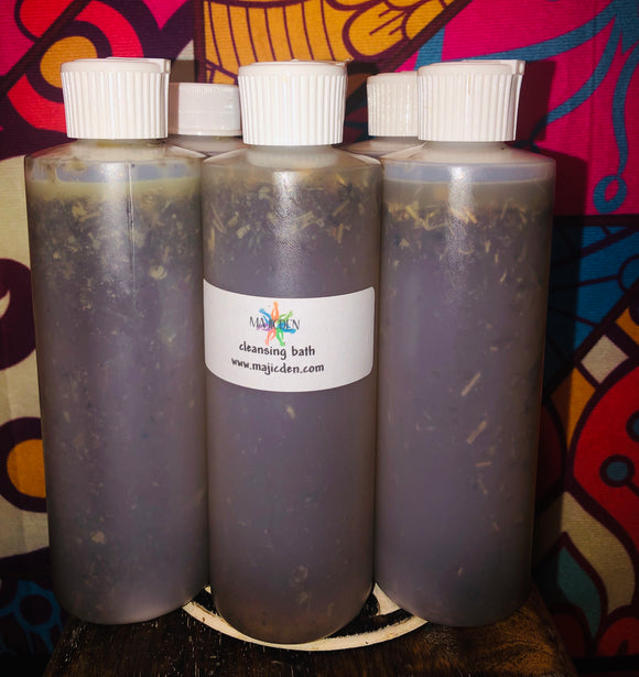 Cleansing spiritual bath- cleanse , clean, clear away negativity, release bad energy, repel evil, remove nastiness built up in you and remnants of heaviness from unknown witchcraft and low vibrations hindering your soul -8oz bath