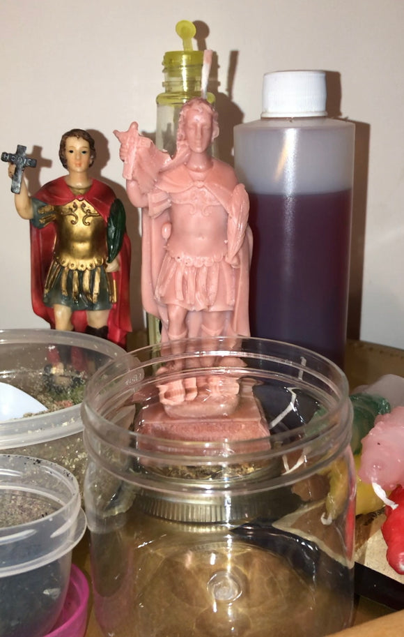 St expedito super candles(2) - - swiftly move project / quick cash/ expedite Situations rapidly/ fast luck / move paper work/ get loans/ find new homes / quick actions -