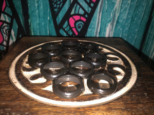 Hematite rings- attract / draw in /strengthen energy spiritual in tune with your body/ promotes good health
