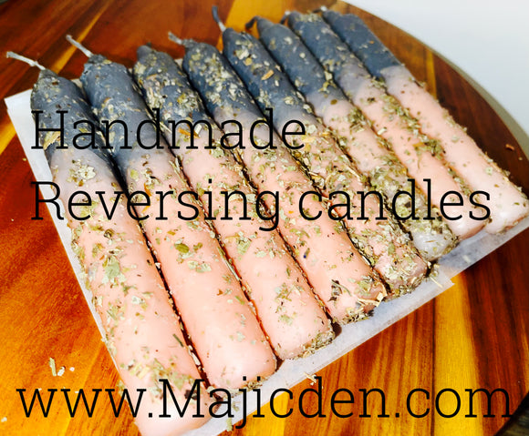 Reversing candle -Red and black -return evil back to sender /return back all things evil they send